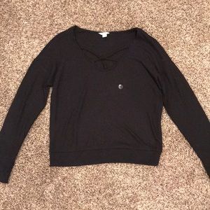 Aeropostale black cross-top long sleeve
